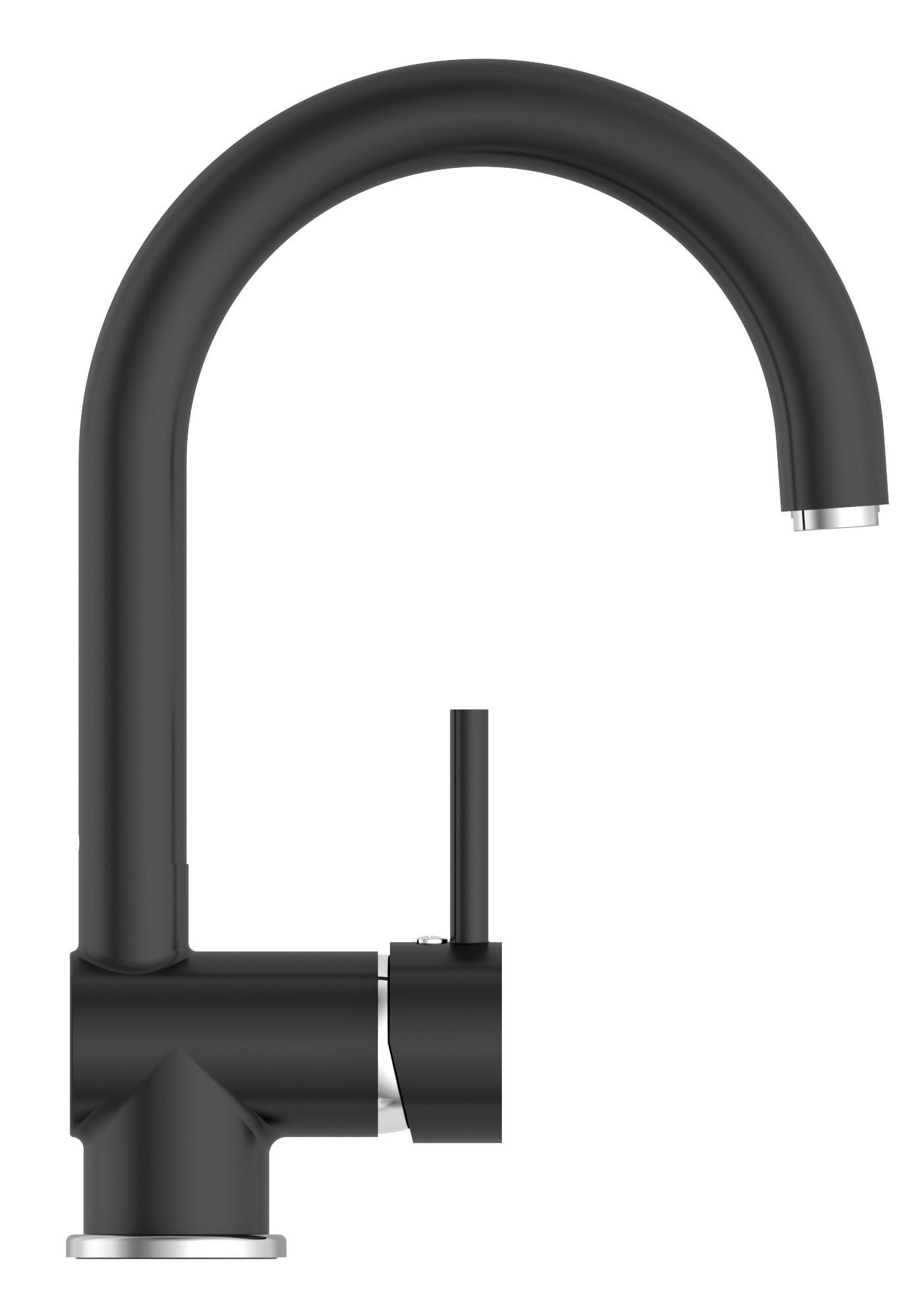 Küchenarmatur Futura Schwarz Schwenkbar Hochdruck - Chromfarben, LIFESTYLE, Metall (20,6/5/33,1cm)