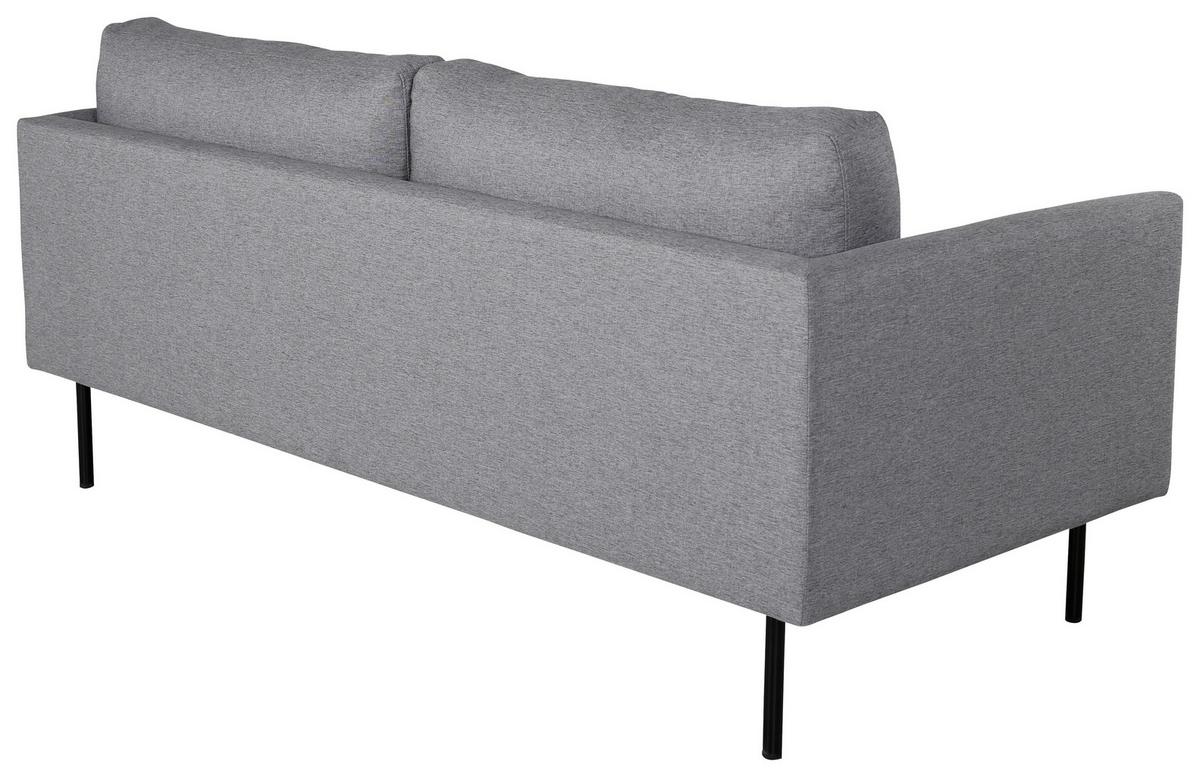 2-Sitzer-Sofa Zoom - Schwarz/Grau, Design, Textil/Metall (180/78/80cm) - Livetastic