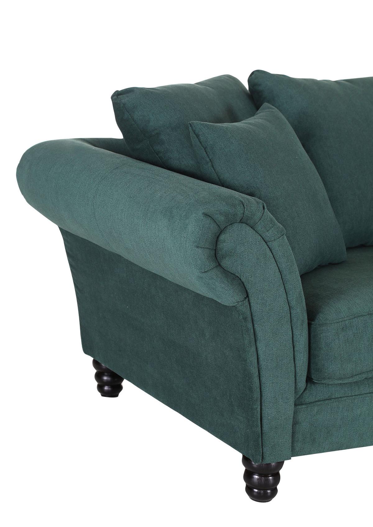 Bigsofa Lamour B: 270 cm Grün - Dunkelbraun/Grün, KONVENTIONELL, Holz/Textil (270/80cm) - Livetastic