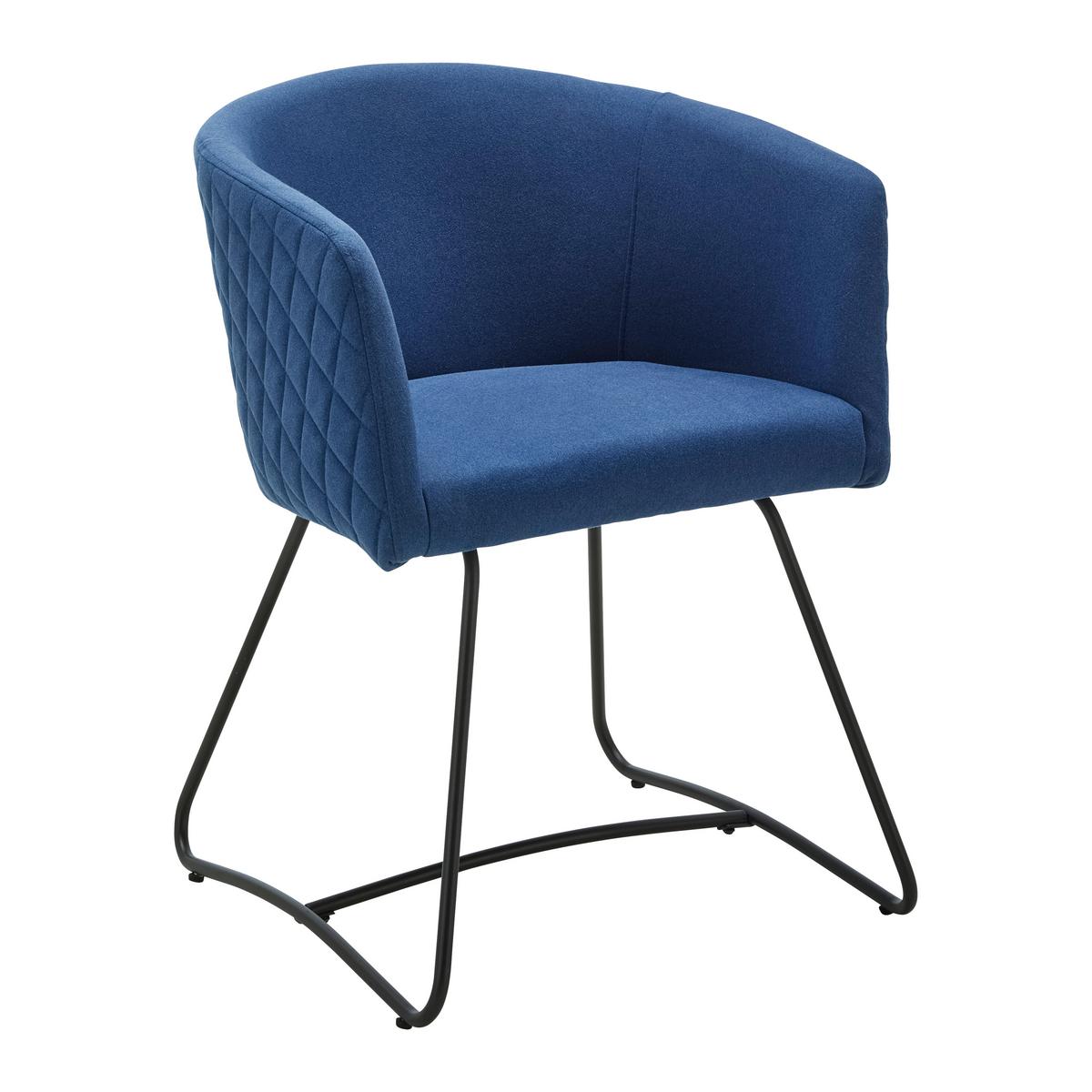 Židle IVA modrá - modrá/černá, Moderní, kov/textil (55/76/57cm) - Bessagi Home
