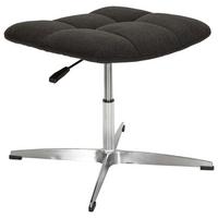 Bürohocker Saranto Schwarz - Silberfarben/Schwarz, MODERN, Textil/Metall (47/49/47cm) - MID.YOU