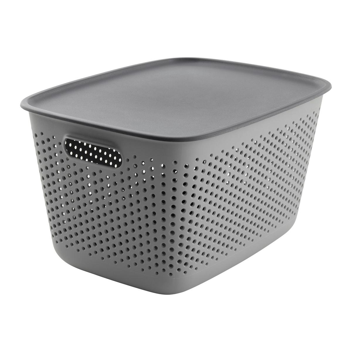 Úložný košík MAJA - CA. 17L - sivá, Modern, plast (39/29/22cm) - Mömax