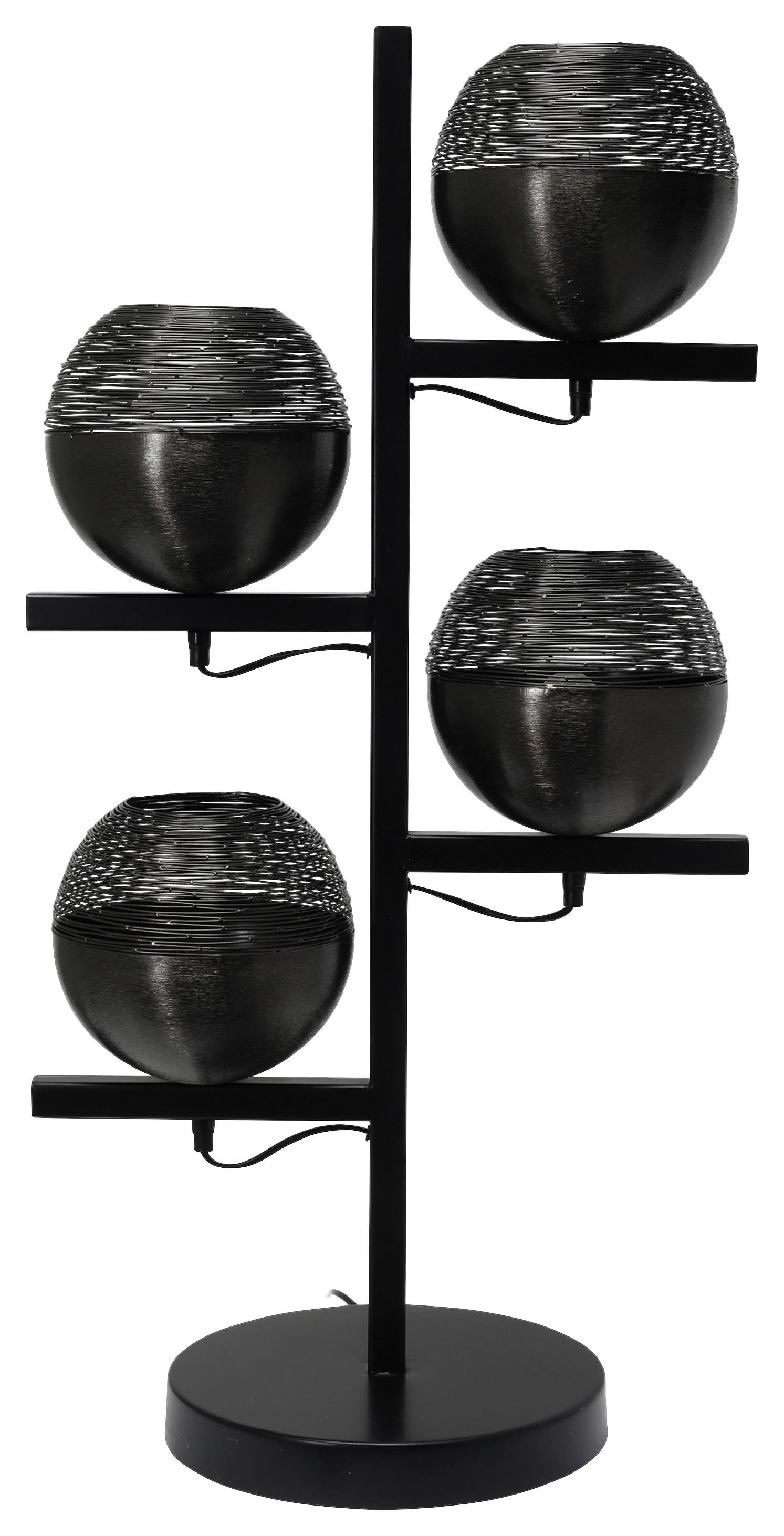 Stehleuchte Eclipse 125 Schwarz B: 31 Cm - Schwarz, Basics, Metall (31/39/92cm) - Kayoom