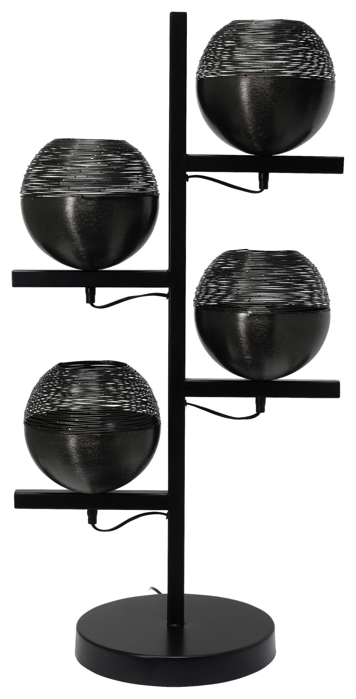 Stehleuchte Eclipse 125 Schwarz B: 31 Cm - Schwarz, Basics, Metall (31/39/92cm) - Kayoom