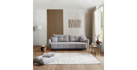 3-Sitzer Sofa Schlaffunktion Costa mit Bettkasten/Zierkissen - Hellgrau/Schwarz, MODERN, Kunststoff/Textil (230/90/92cm) - Luca Bessoni