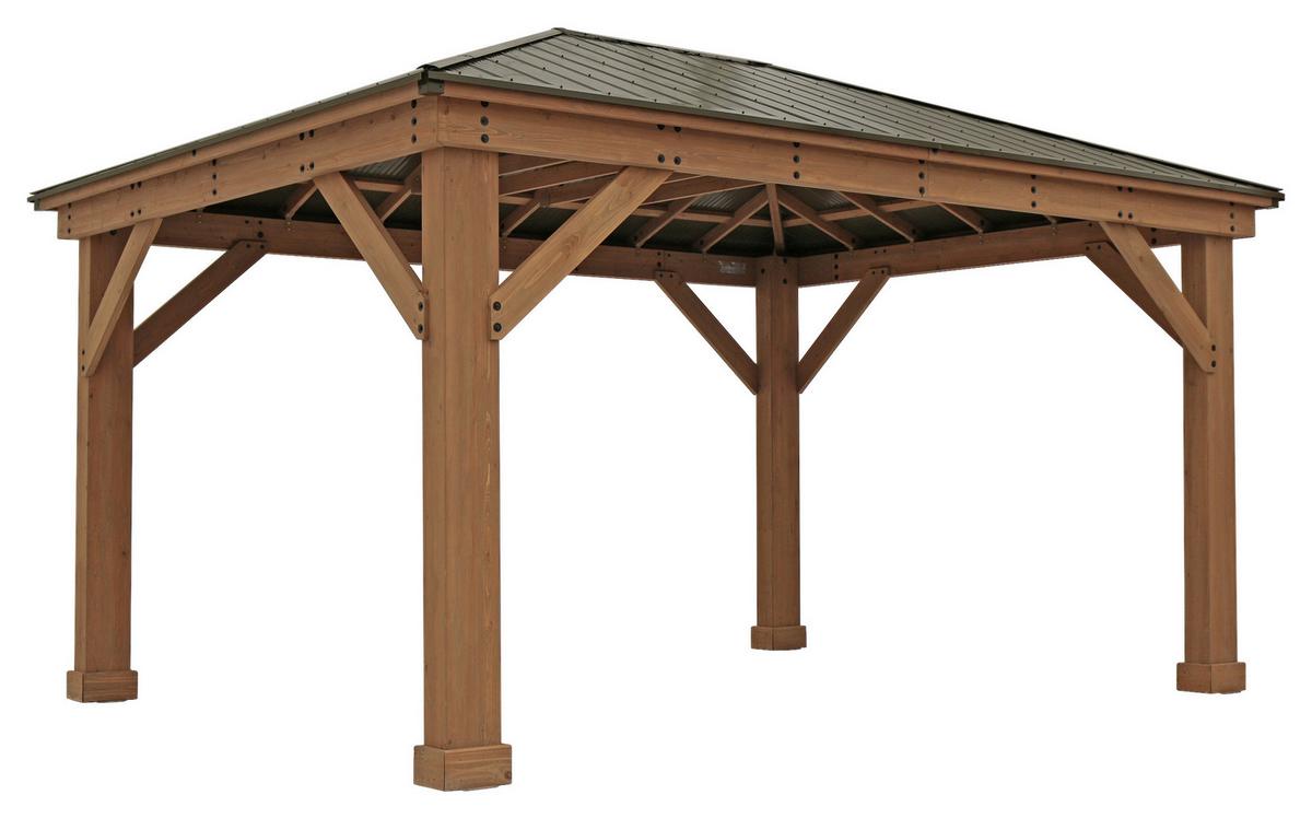 Pavillon Devon 490x315x371cm wetterfest - Bronzefarben/Mokka, Basics, Holz/Metall (490/315/371cm)