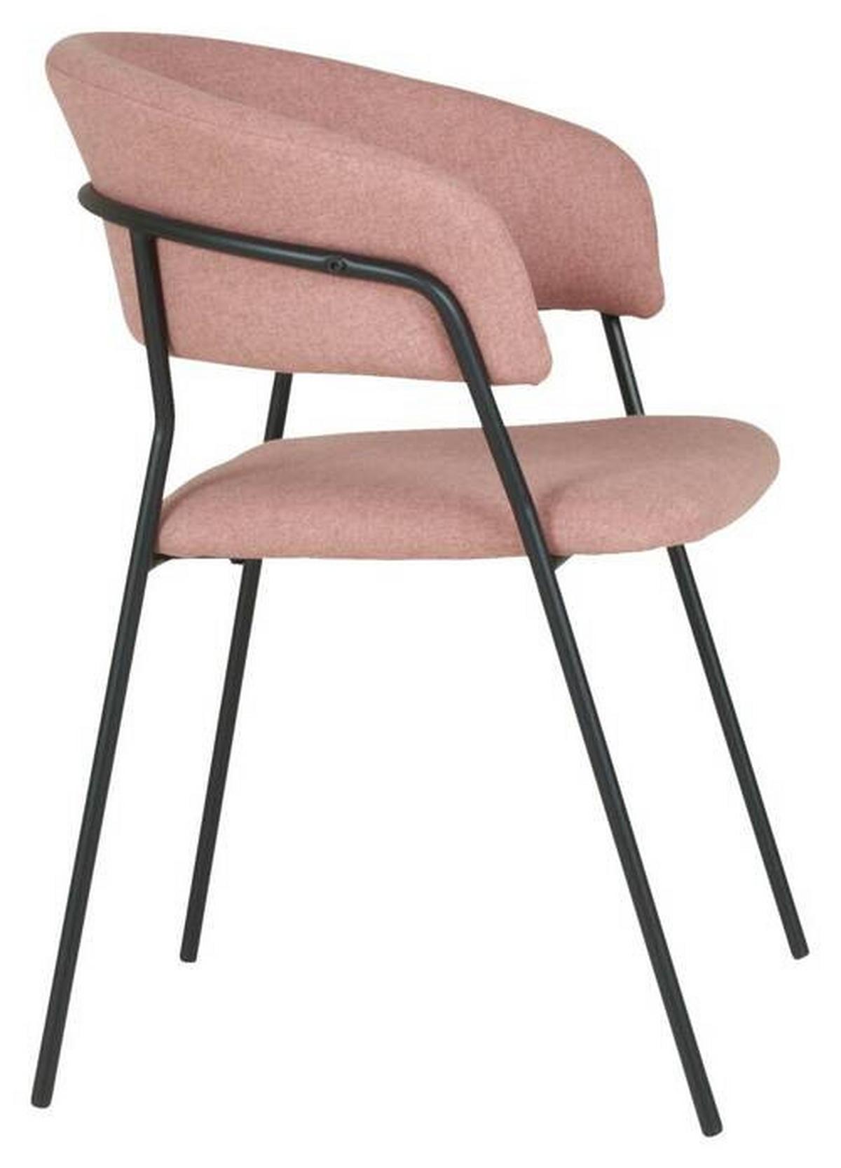 Židle s područkami Alice, růžová - růžová/černá, Moderní, kov/dřevo (53/80/59cm) - Mömax