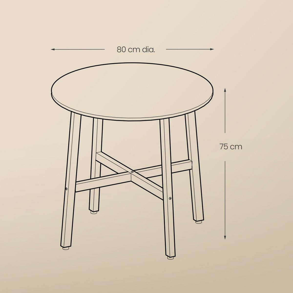 Esstisch Kdt080b01v1 - Schwarz/Braun, Trend, Holzwerkstoff/Metall (80/75/80cm) - MID.YOU