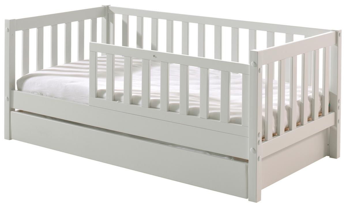 Postel pro děti a mládež bílá se vysouvací zásuvkou - bílá/přírodní barvy, Moderní, dřevo (70/140cm) - MID.YOU