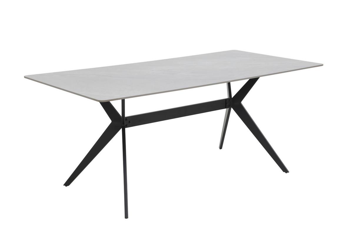 Esstisch Paccino I T - Schwarz/Grau, MODERN, Stein/Metall (90/180/76cm) - MID.YOU