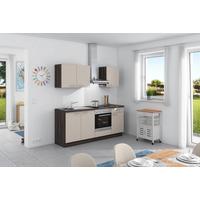 Küchenzeile Win ohne Geräte 200 cm Creme/Eichefarben - Eichefarben/Creme, Design, Holzwerkstoff (200cm) - Express