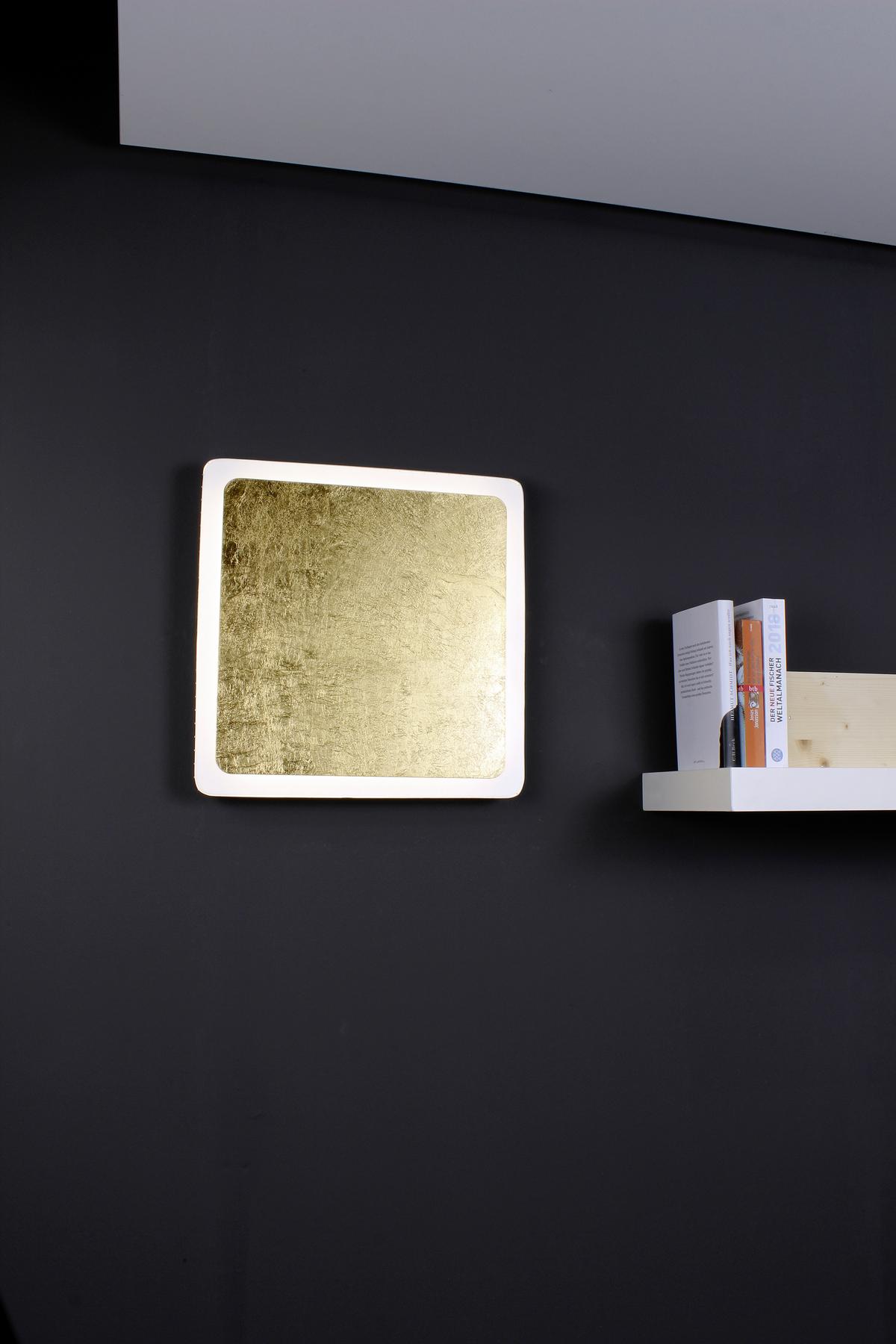 LED-Deckenleuchte Solaris L: 41 cm Mit 3 Helligkeitsstufen - Goldfarben/Schwarz, Design, Metall (4,5/41/41cm)