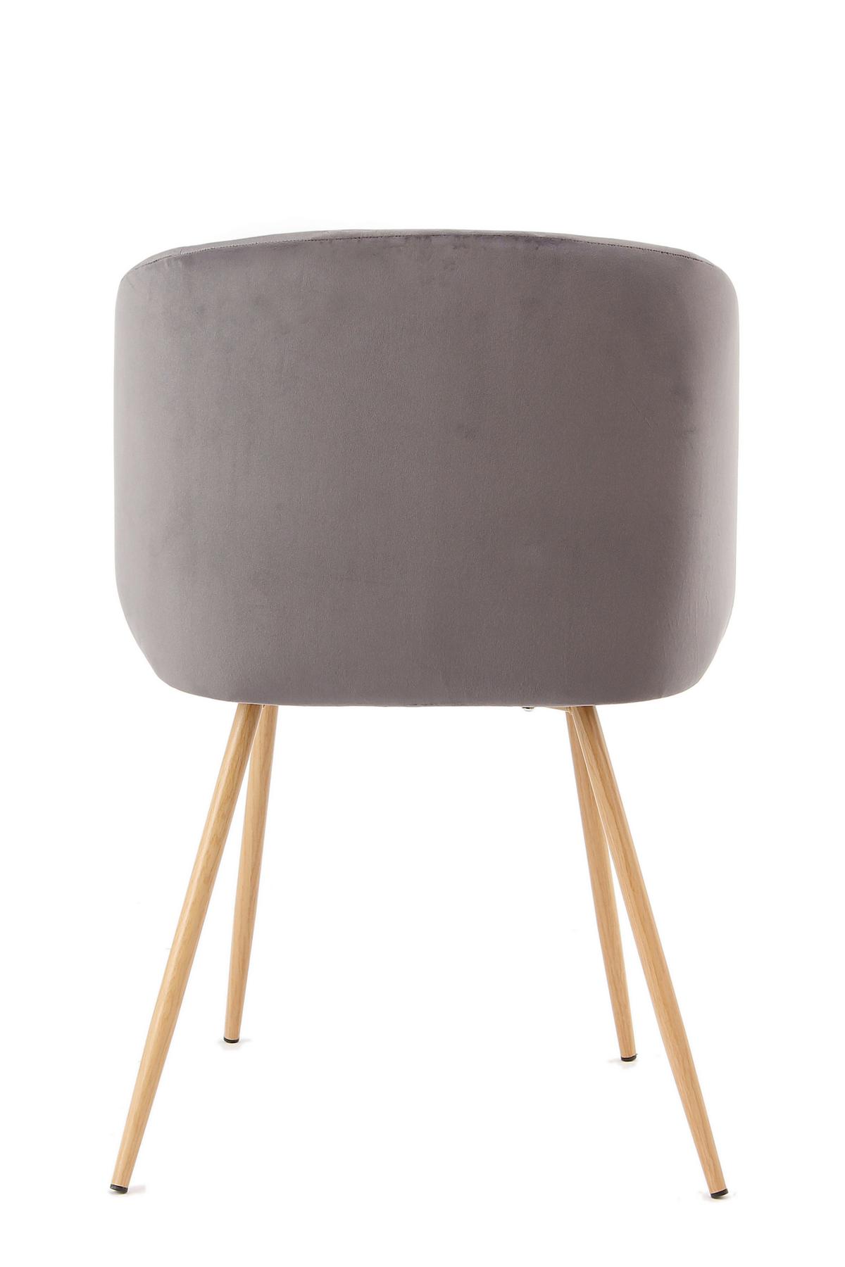 Schalenstuhl Celina Grau Gepolstert 2er-Set - Grau, Design, Kunststoff/Metall (54/84/56cm) - Kayoom