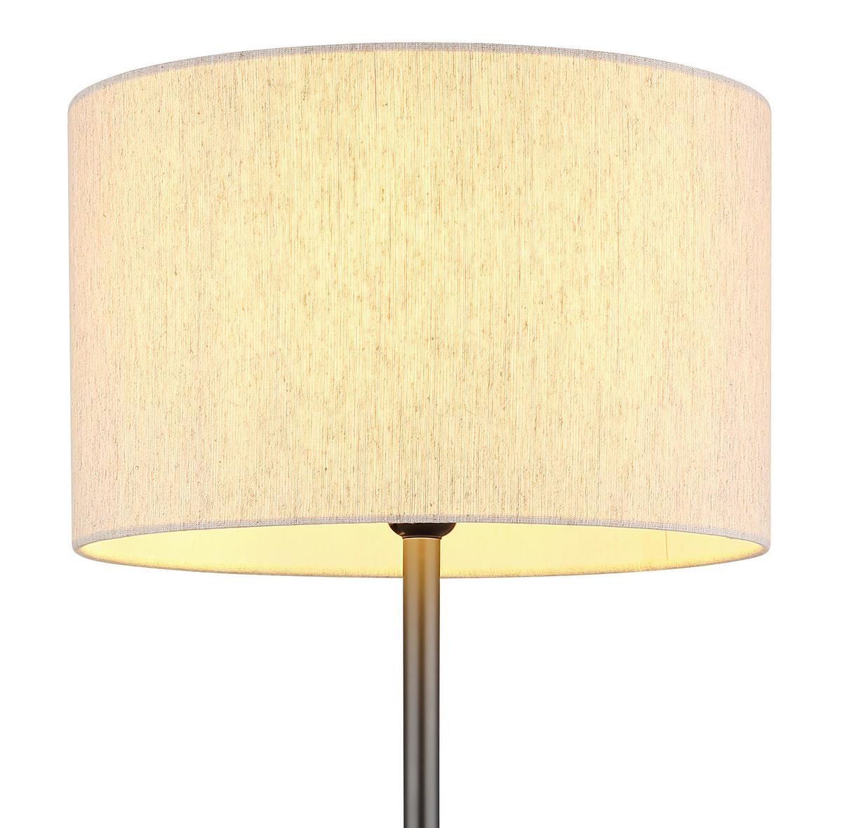 Stehleuchte Exkl. 1xe27, 40w - Schwarzchrom/Creme, Design, Kunststoff/Textil (35/160cm) - Globo