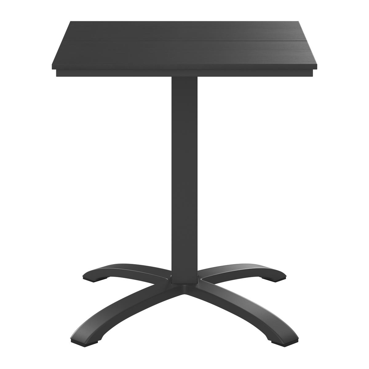 Gartentisch Dijon Metall/Kunststoff L 70 cm - Schwarz, MODERN, Kunststoff/Metall (70/72/70cm) - Beldano