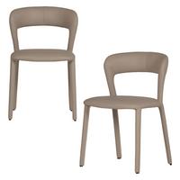 Stuhl-Set Noble Sand/Hellbraun B: 51cm - Sandfarben/Hellbraun, MODERN, Kunststoff/Textil (51/76/56cm) - Livetastic