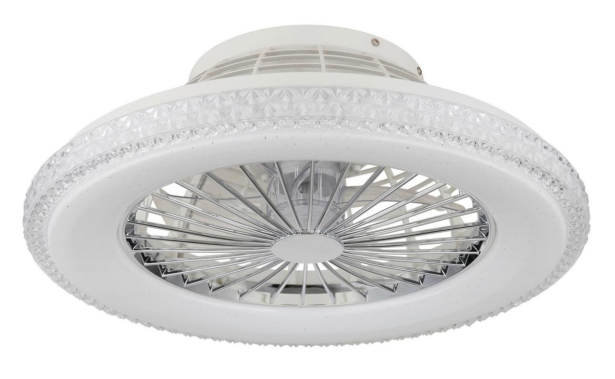 Deckenventilator 03654 - Klar/Chromfarben, Basics, Kunststoff/Metall (50/17,5cm) - Globo
