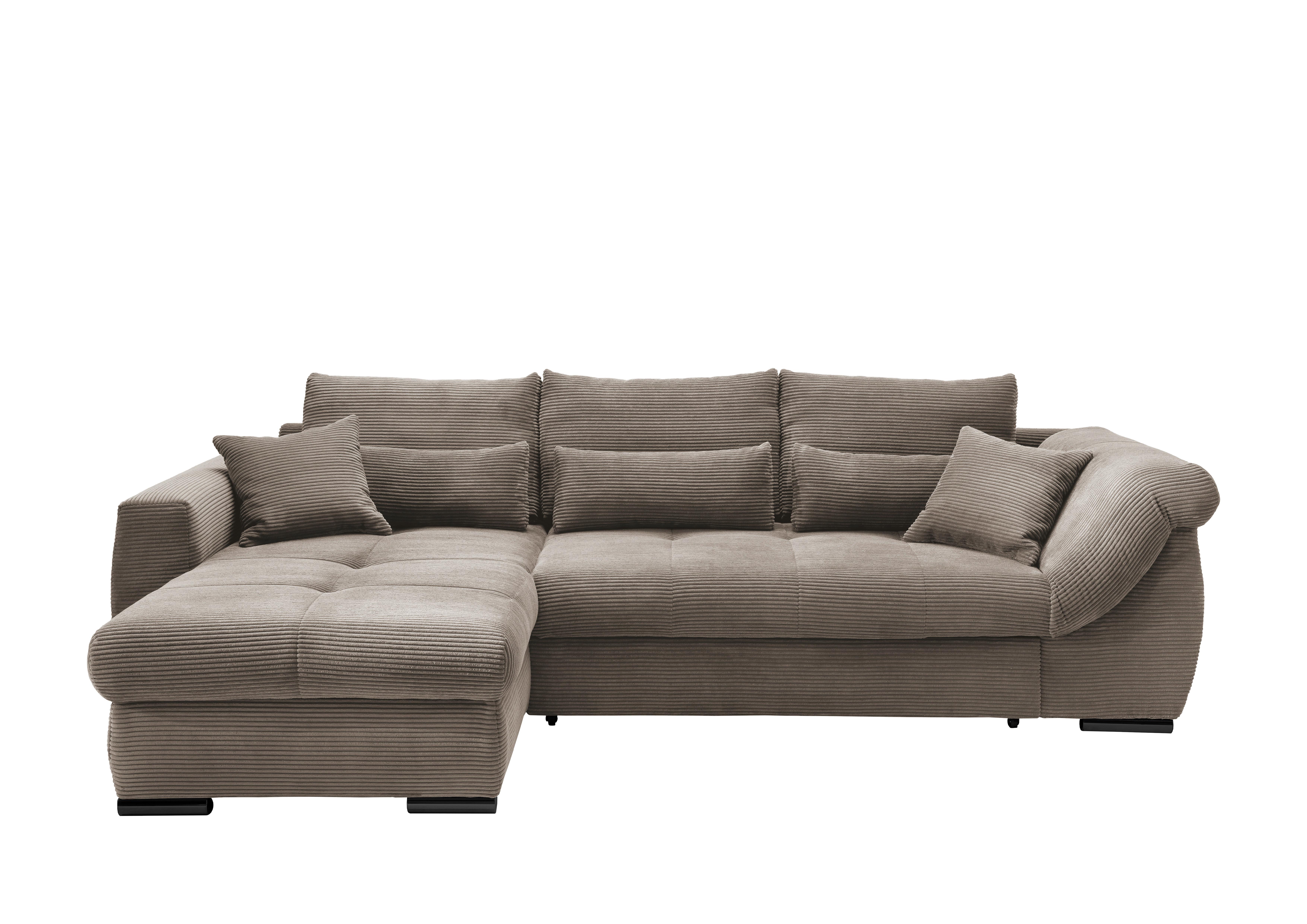 Ecksofa Federico Graubraun S: 188/302 cm - Graubraun/Schwarz, MODERN, Textil (188/302cm) - MID.YOU