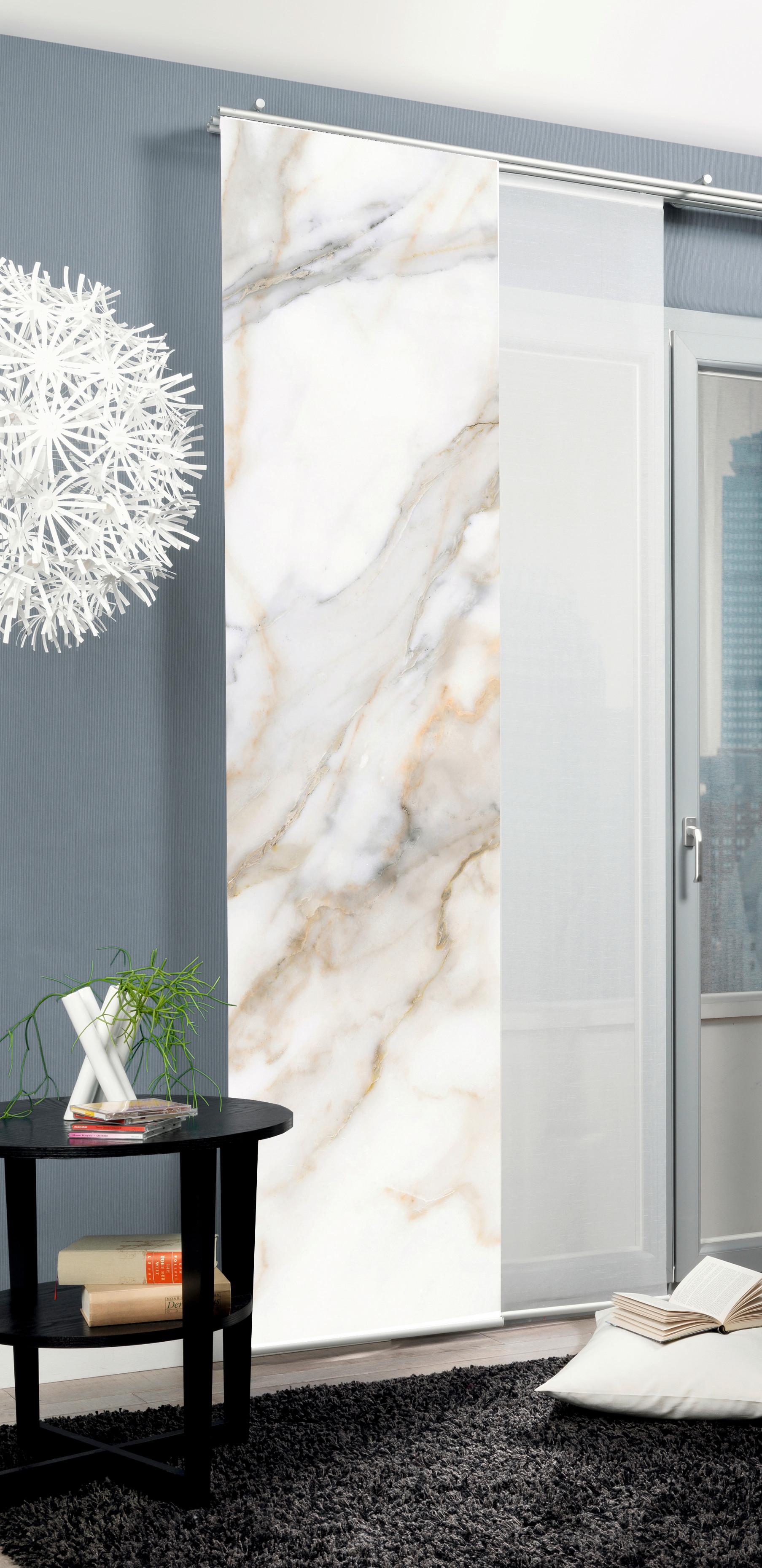 Flächenvorhang Sumani - Naturfarben, Design, Textil (60/245cm)