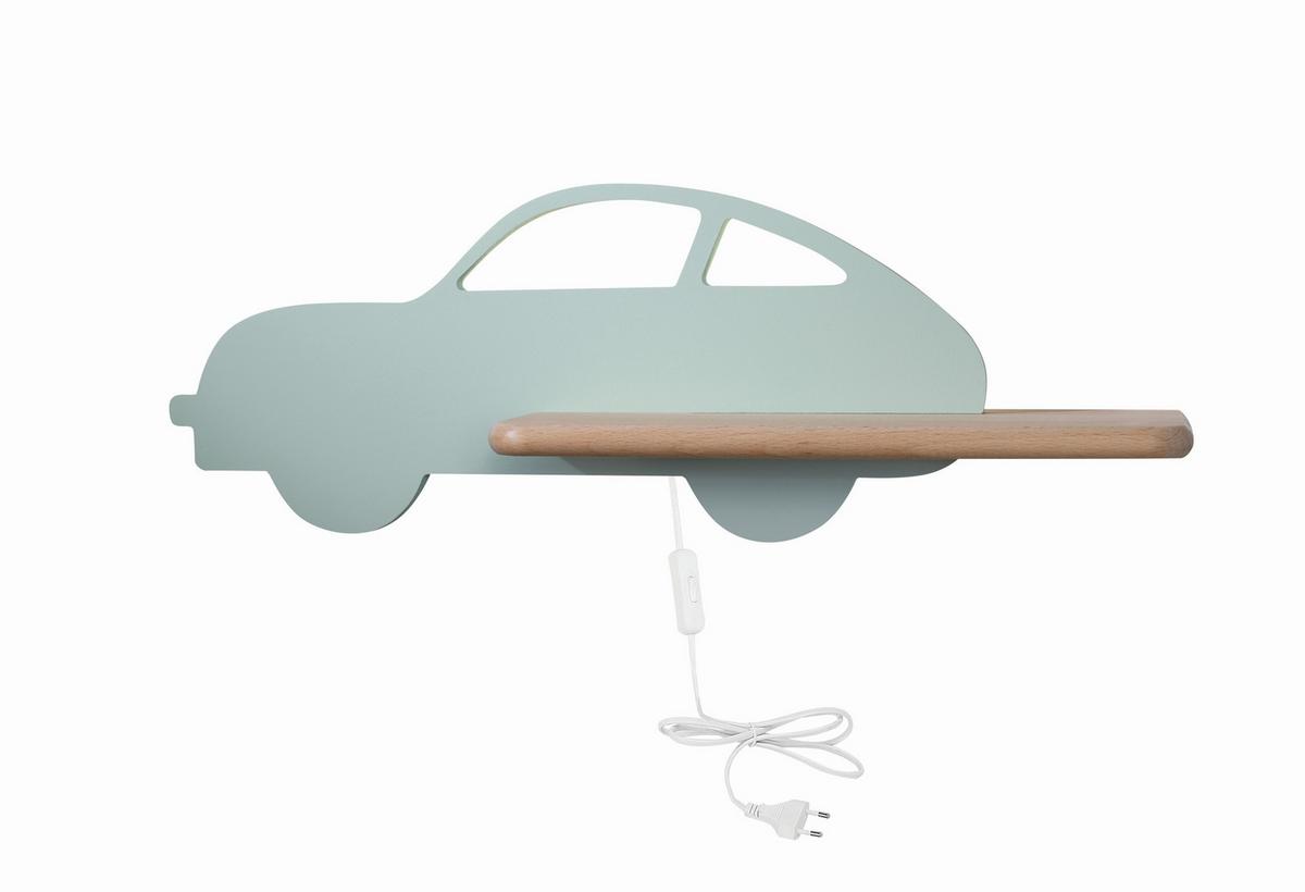 Kinderwandleuchte 21-85092 Car - Mintgrün, Basics, Holz/Holzwerkstoff (43/12/15cm)