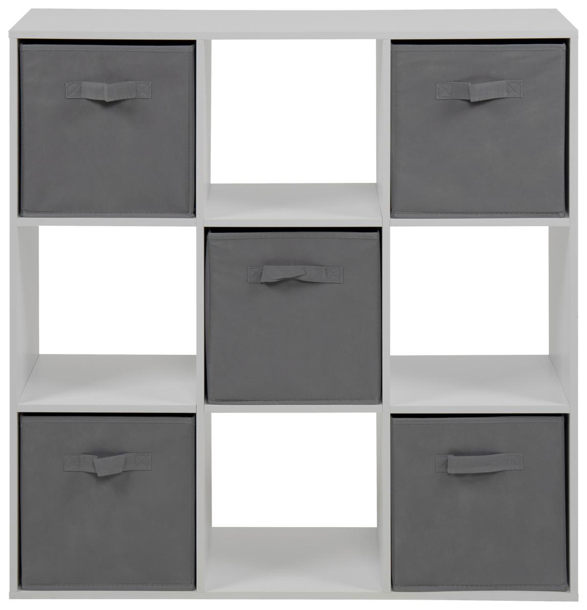 Regal Cube 9er Weiß, 9 Offene Fächer - Weiß, Trend, Holzwerkstoff (89/89/28cm)