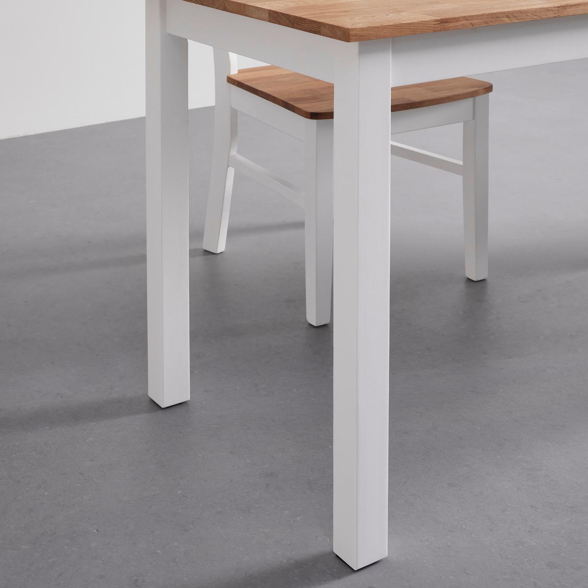 Jídelní stůl ANTALIA bílý 120x60 cm - bílá/přírodní barvy, Moderní, dřevo (120/60/75cm) - Bessagi Home