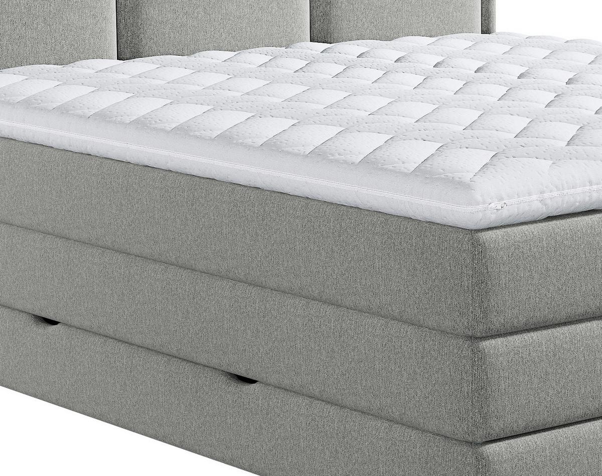 Boxspringbett mit Topper & Bettkasten 140x200 Swing - Taupe, Design, Holzwerkstoff/Textil (140/200cm) - MID.YOU
