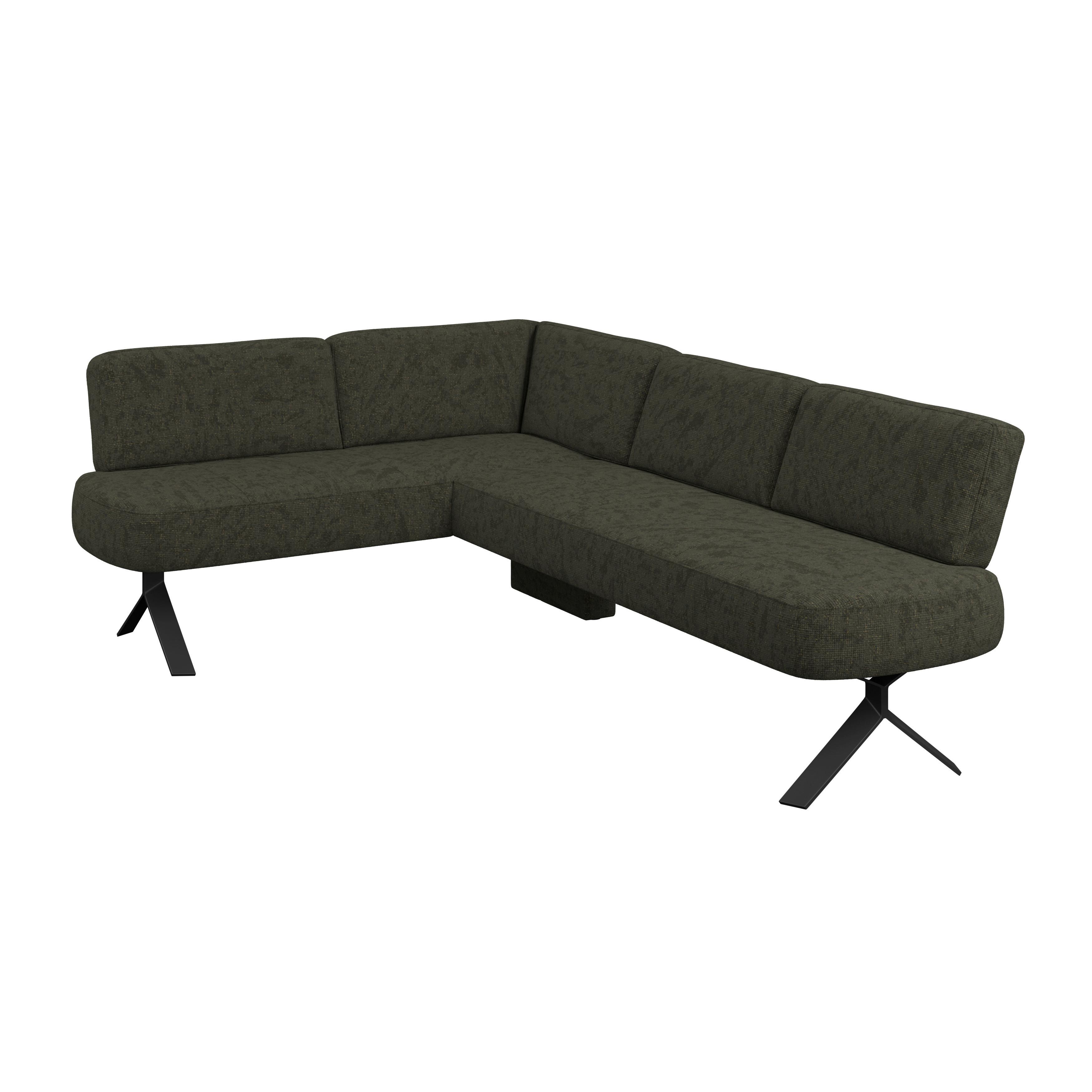 Eckbank grün mit Metallbeinen Ulmo 176x248 cm