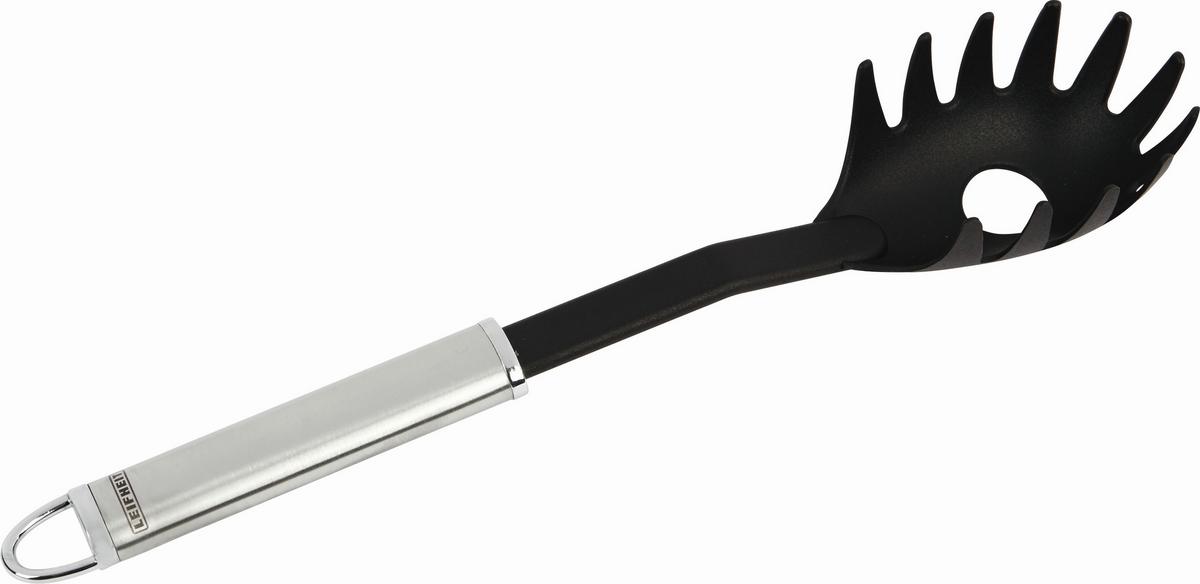 Spaghettilöffel Aus Kunststoff/Metall L: ca. 32 cm - Edelstahlfarben/Schwarz, KONVENTIONELL, Kunststoff/Metall (7/4/32cm) - Leifheit
