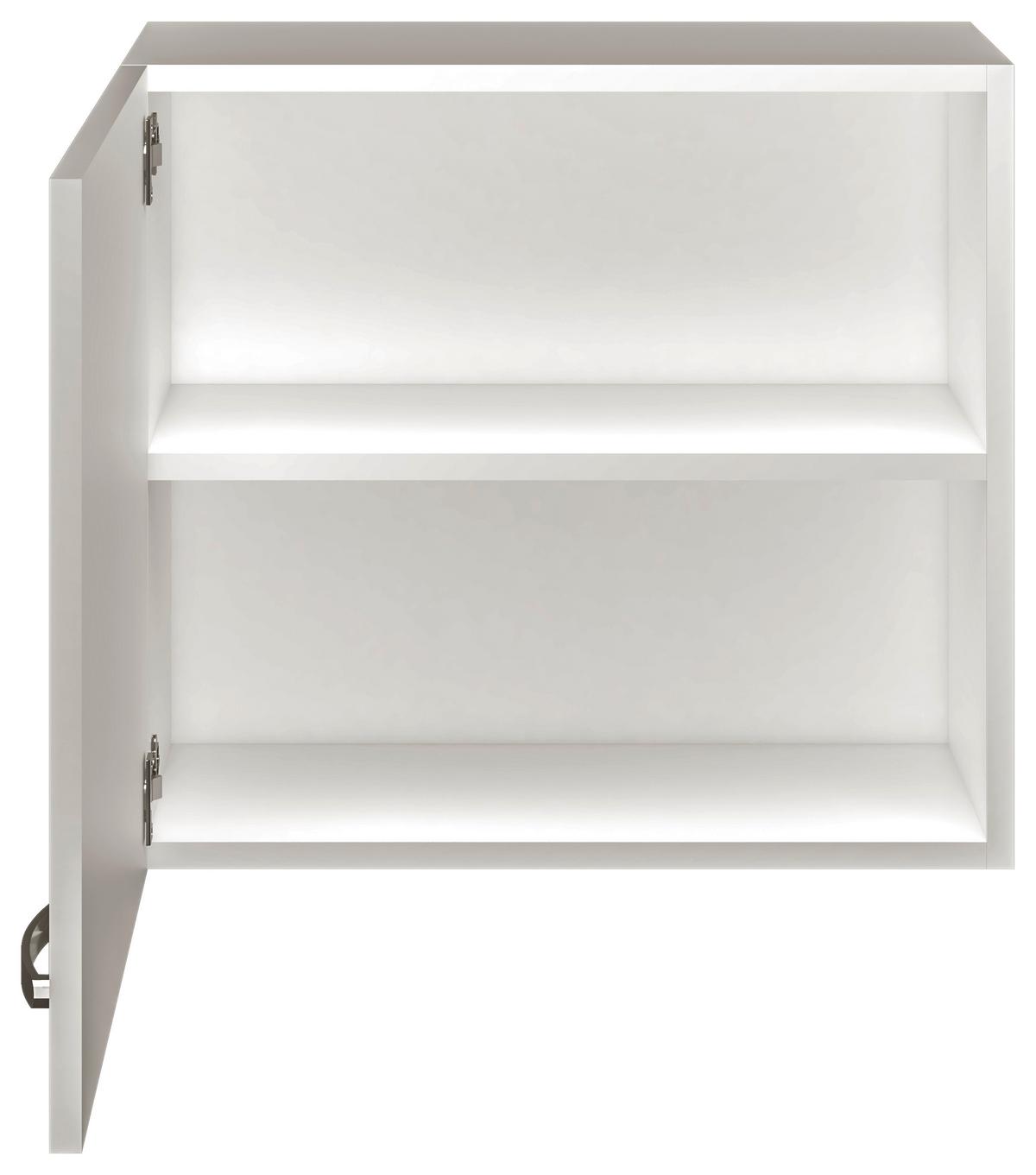 Felsőszekrény Alba - magasfényű fehér/fehér, Modern, faalapú anyag (60/54,8/32cm)