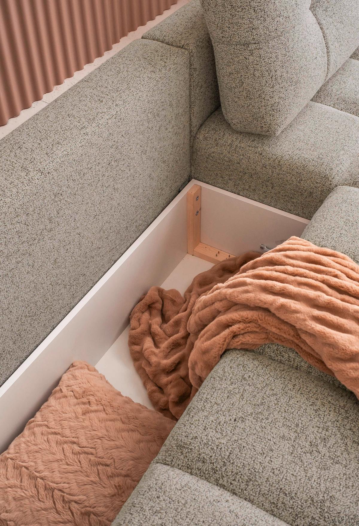 Ecksofa Lulu Grau S: 268x184cm - Schwarz/Grau, Design, Textil (268/184cm) - MID.YOU