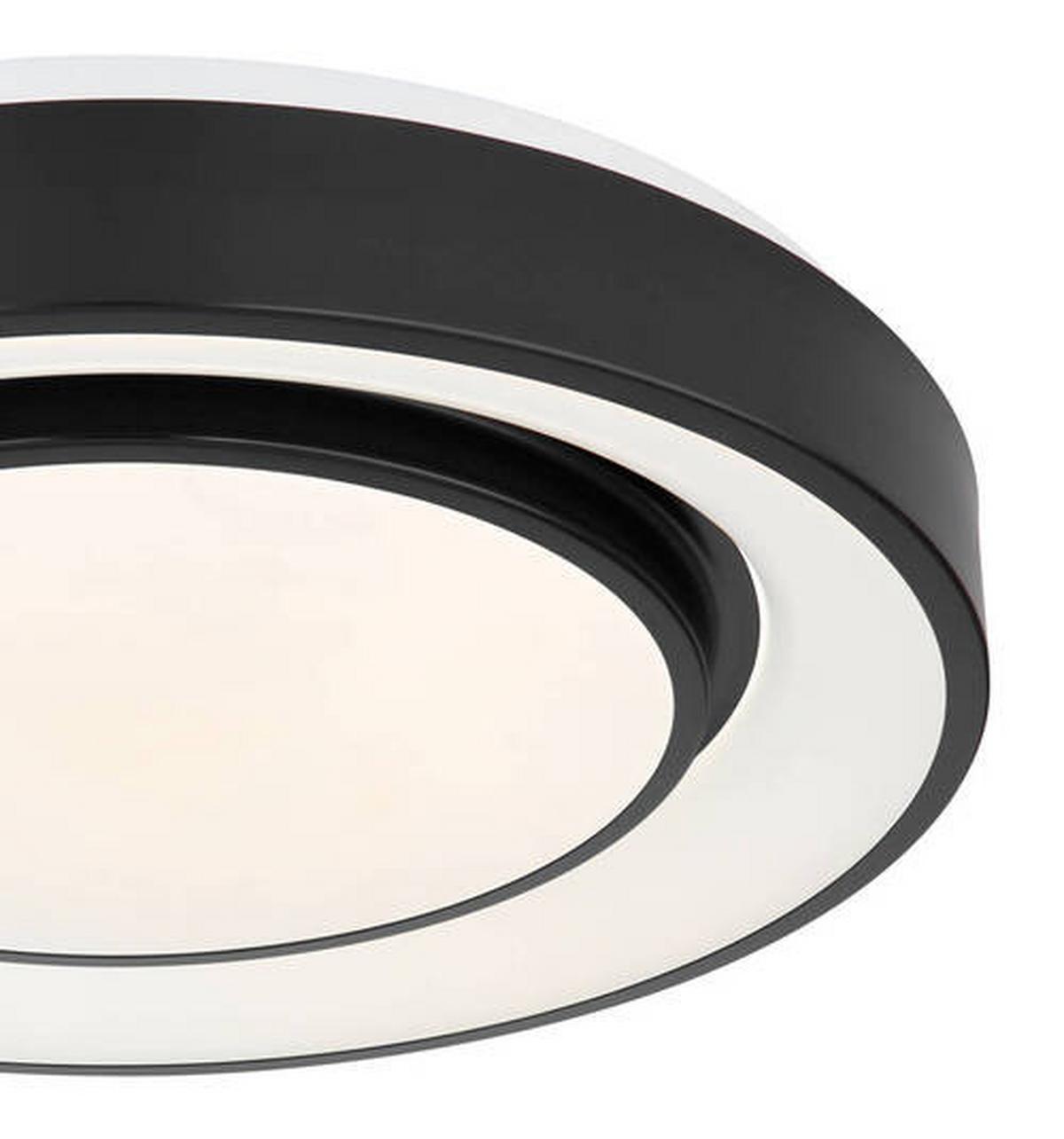LED-Deckenleuchte Sully Ø 38 cm mit Memory-Funktion - Opal/Schwarz, Design, Kunststoff/Metall (38/7.5cm) - Globo