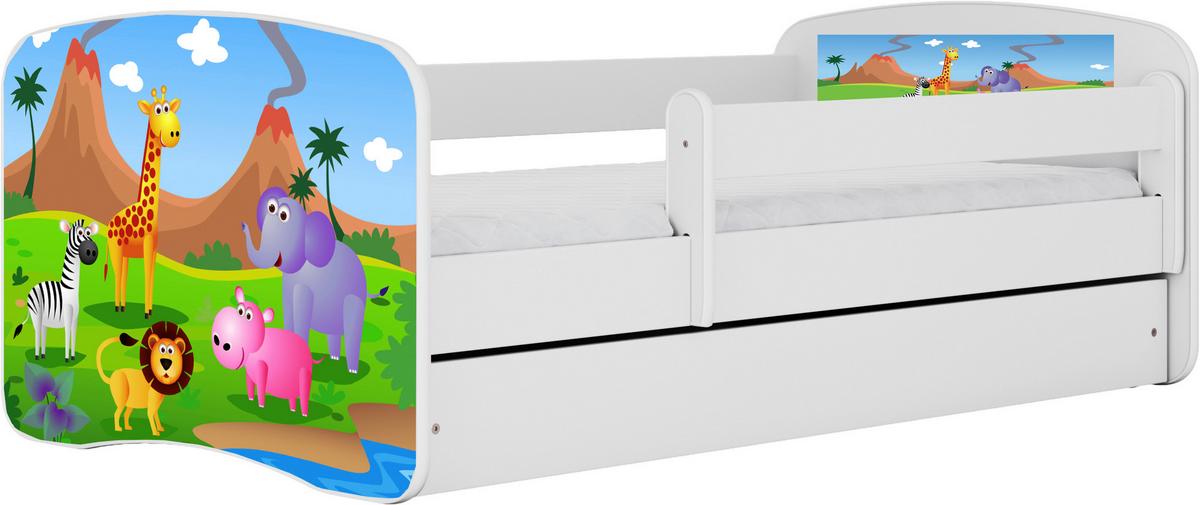 Kinder-/Juniorbett Babydreams inkl. Matratze 80x160 - Birkefarben/Weiß, MODERN, Holz/Holzwerkstoff (80/160cm) - MID.YOU