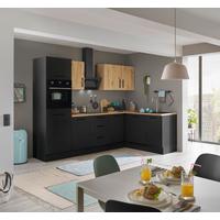 Eckküche Turin Schwarz/Eiche Dekor 280x175 cm - Schwarz/Eiche Artisan, Basics, Holzwerkstoff (280/175cm) - MID.YOU