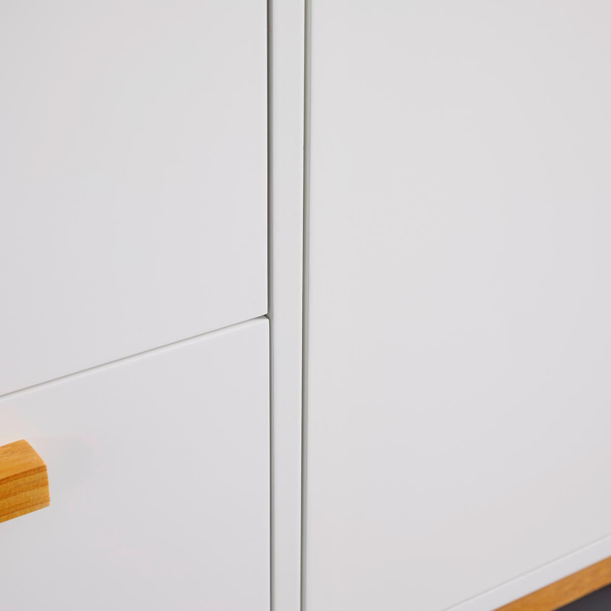 Šatní skříň MILAN 100cm - bílá/přírodní barvy, Moderní, dřevo (100/180/52cm) - Modern Living