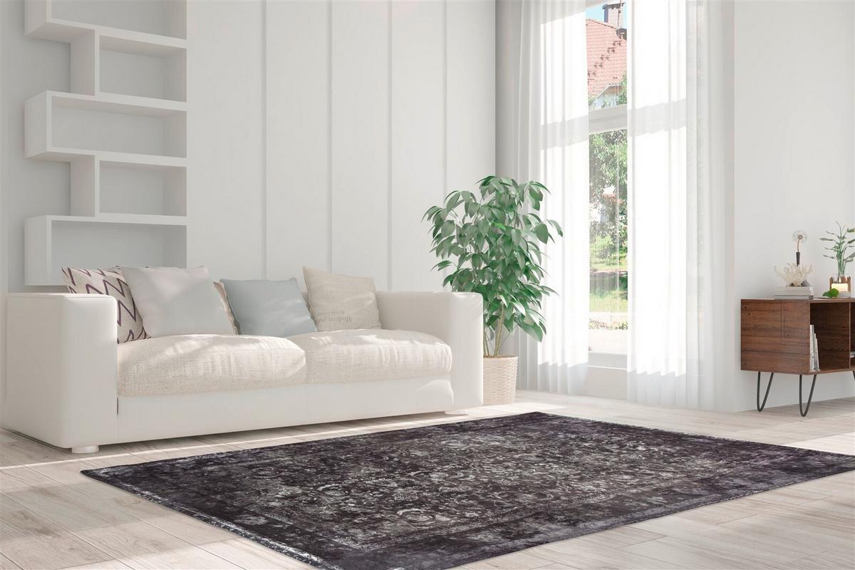 Flachwebteppich Vintage 8400 Grau, 140x200 cm - Grau, KONVENTIONELL, Textil (140/200cm)
