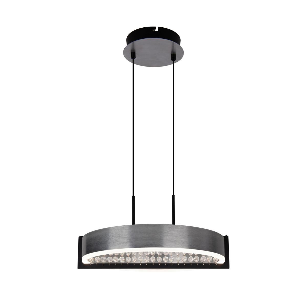 Led-pendelleuchte Inkl. Fernbedienung - Chromfarben/Schwarz, Design, Kunststoff/Metall (53,2/50/120cm) - Näve