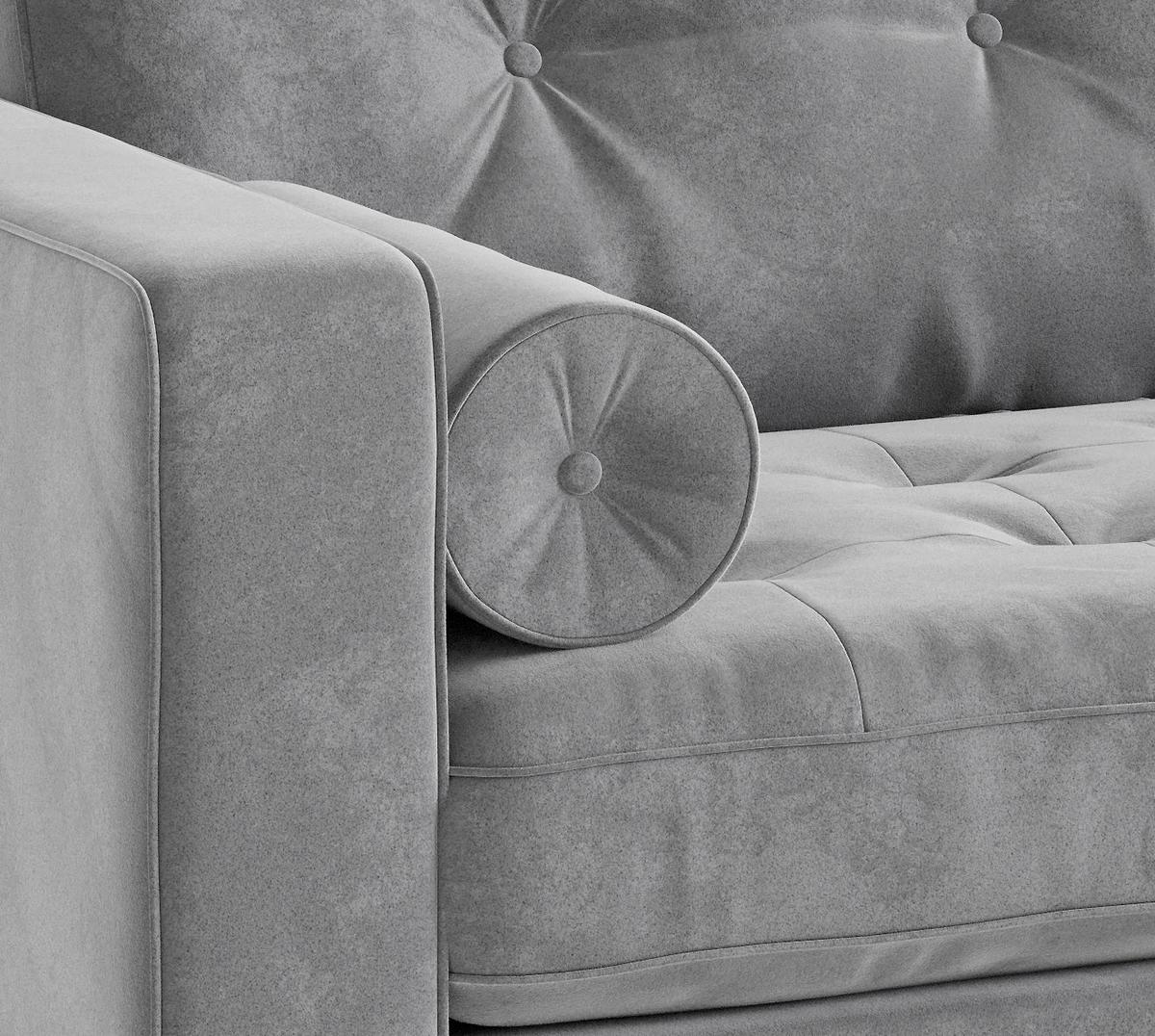 Ecksofa Scott - Edelstahlfarben/Anthrazit, Design, Textil (259/205cm) - Livetastic