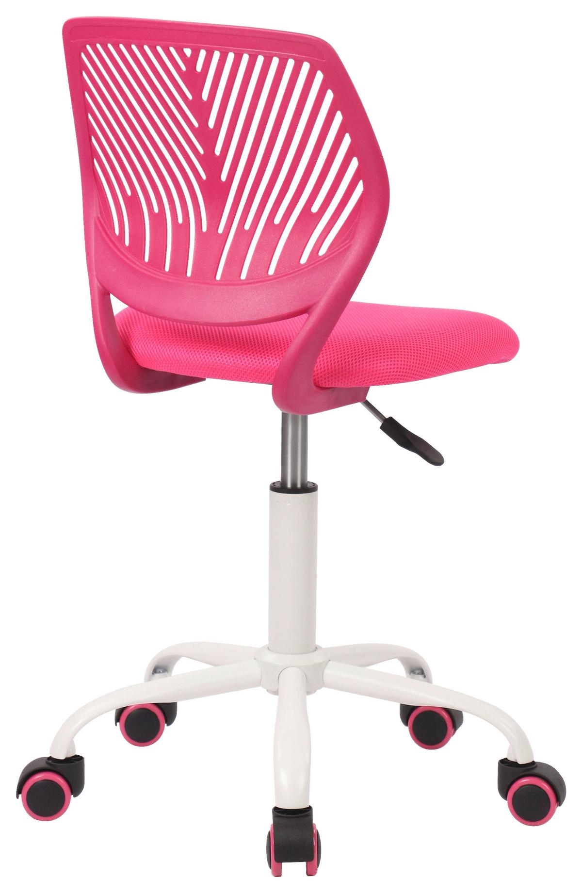 Otočná židle Kira růžová cca. 40x87x44cm - bílá/pink, Moderní, kov/dřevo (40/87/44cm) - Mömax