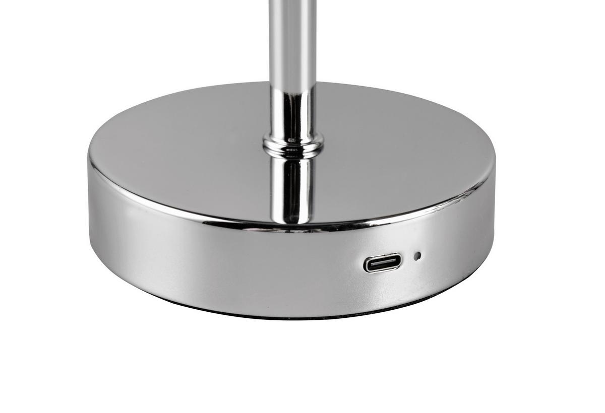 Akku-tischleuchte R59151106 Jeff - Chromfarben, Design, Metall (12,6/30cm)