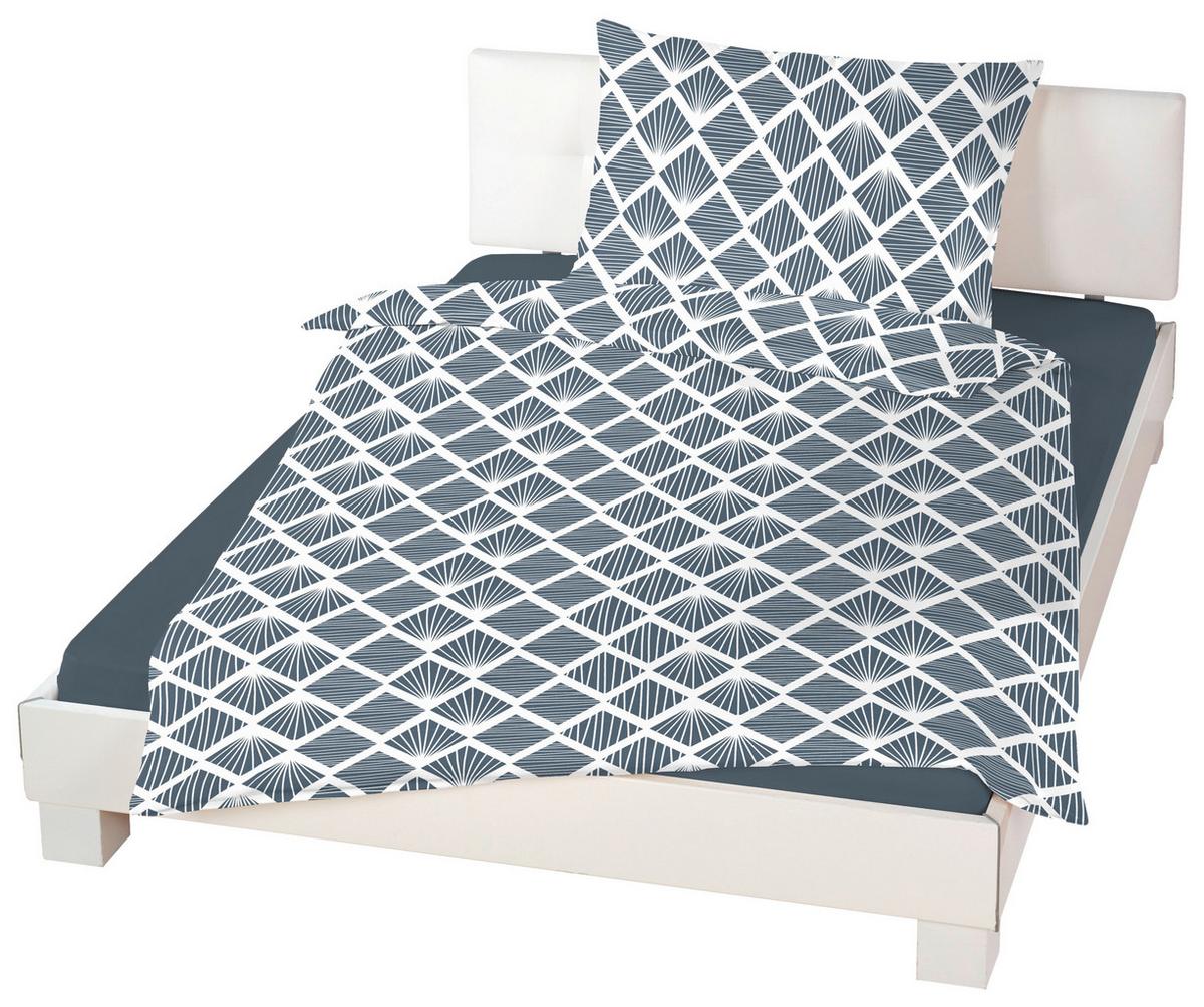 Bettwäsche 140x200 Cm Lenka Mikrofaser Blau/beige - Blau/Beige, KONVENTIONELL, Textil - Ondega