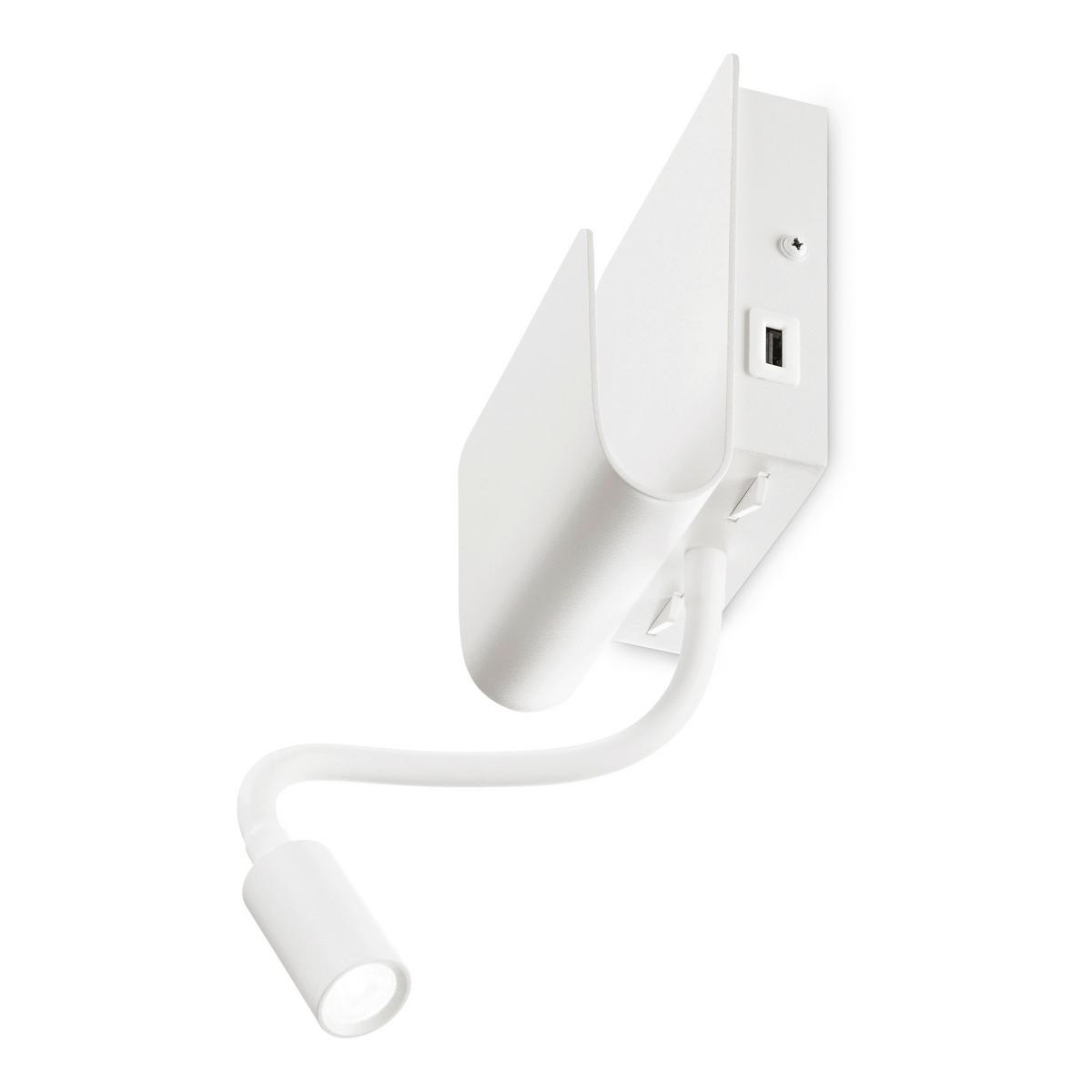 Wandleuchte Bianco Weiß B: 13,5 Cm - Weiß, Design, Metall (13/13,5/23,5cm) - Ideal Lux