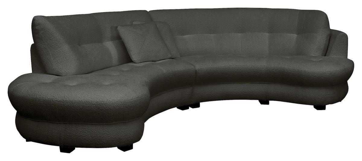 Ecksofa Bretania Anthrazit S: 113x300 cm - Anthrazit/Schwarz, Design, Textil (113/300cm) - Livetastic