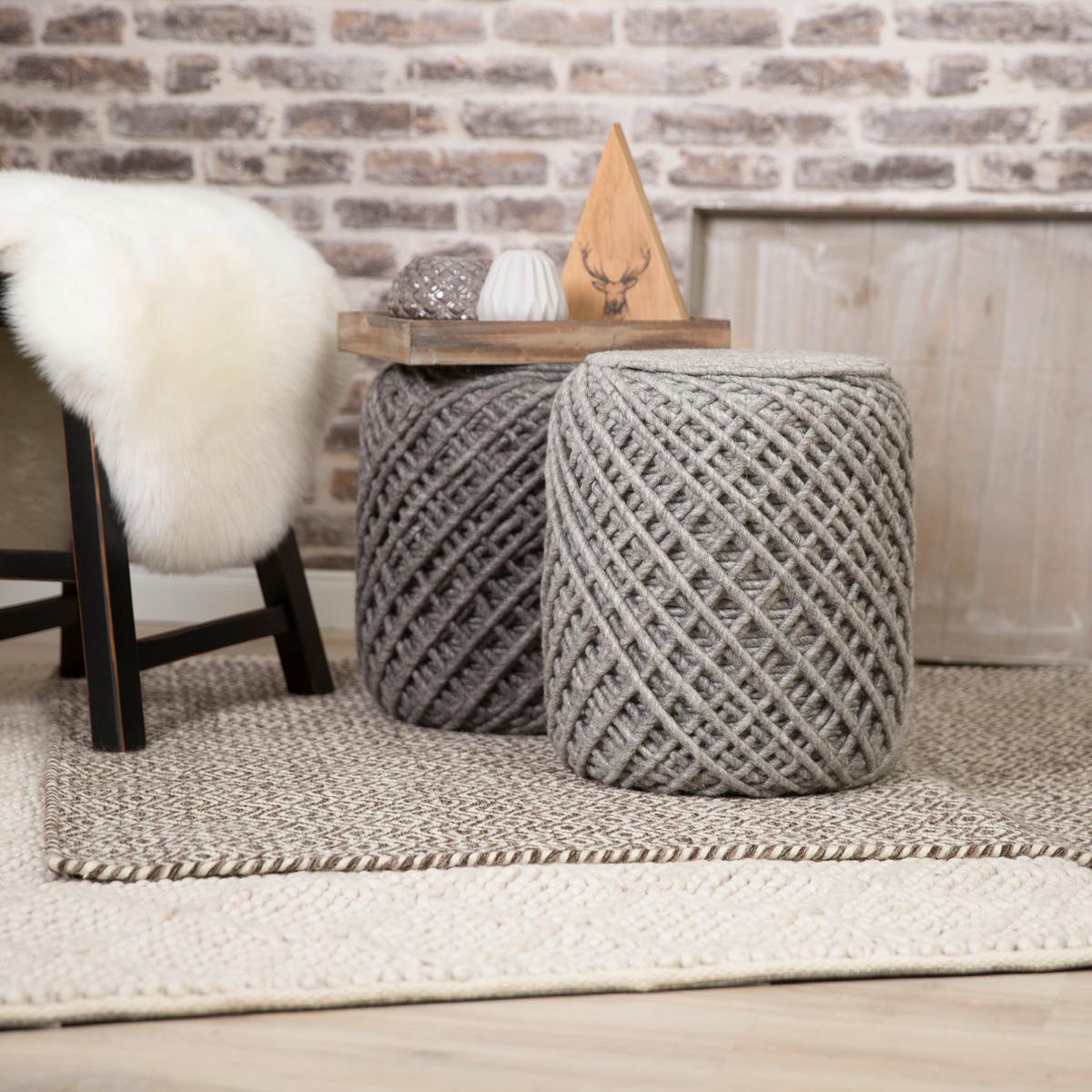 POUF POUR ROYAL - Silberfarben, Trend, Textil (40/40cm) - Obsession