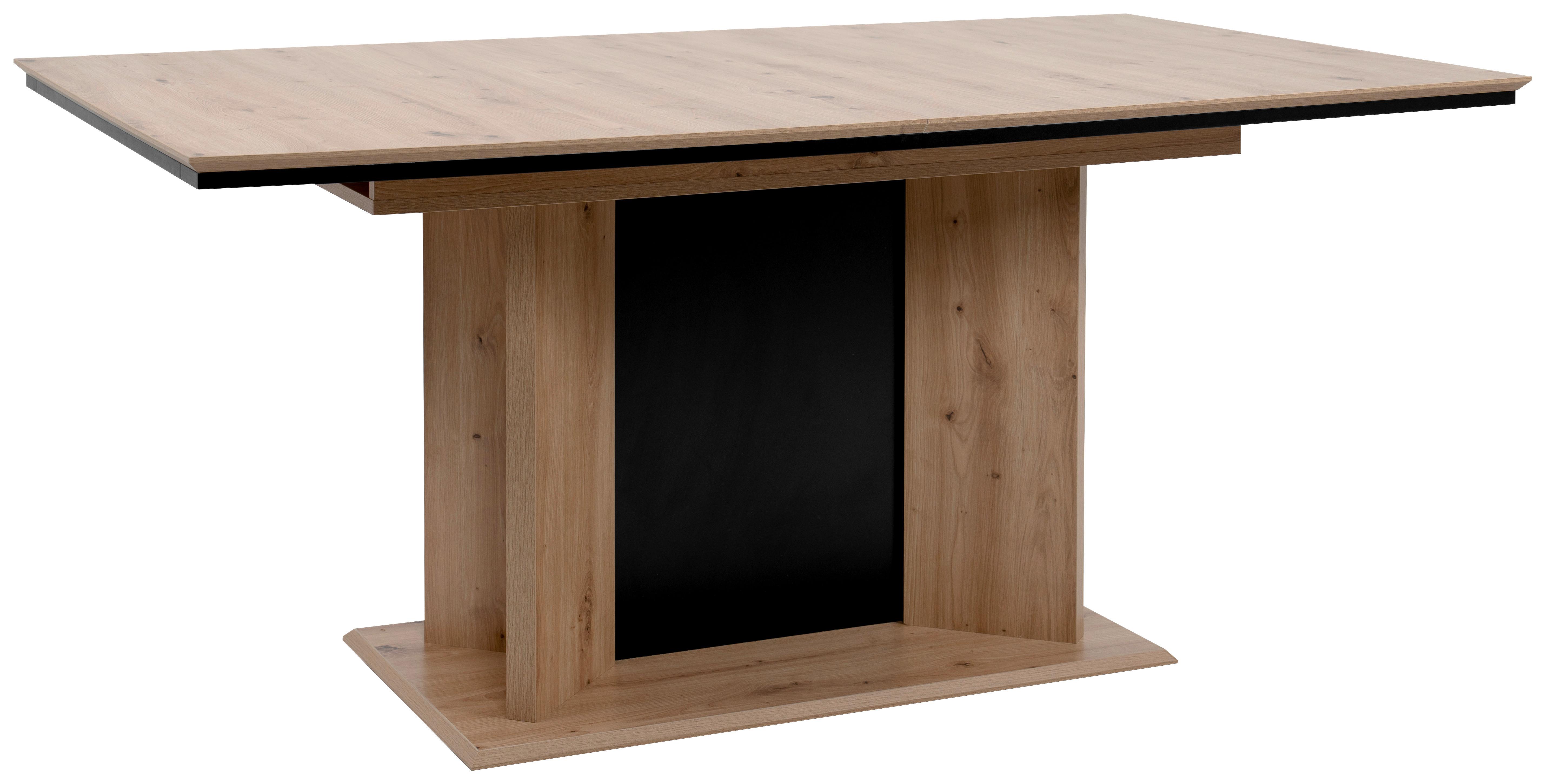 Étkezőasztal Novara 80a - fekete/Artisan tölgy, Modern, faalapú anyag (160-200cm) - P & B