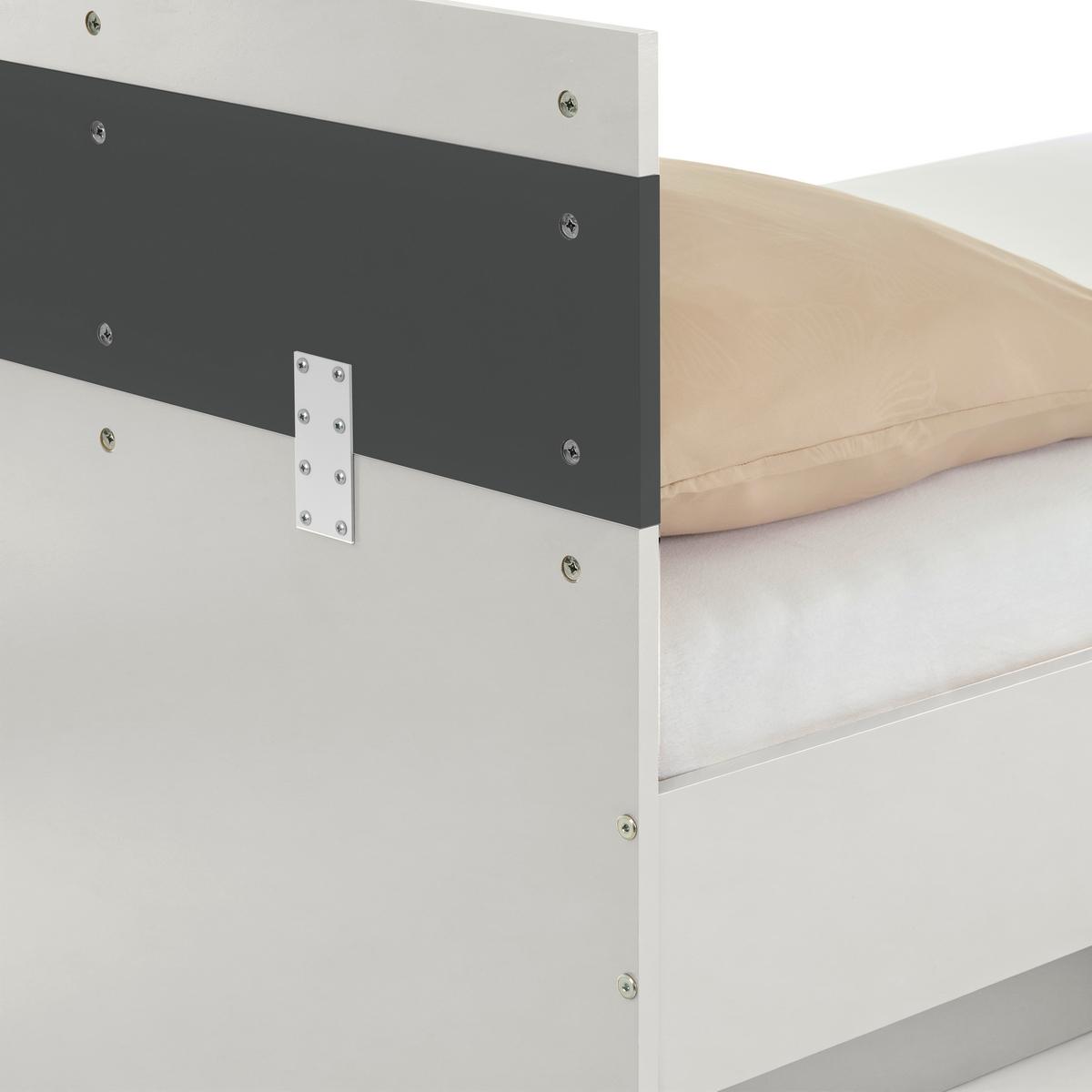 Bett Basic Two Kaschmir/Anthrazit 90x200 - Kaschmir/Anthrazit, KONVENTIONELL, Holzwerkstoff (90/200cm)