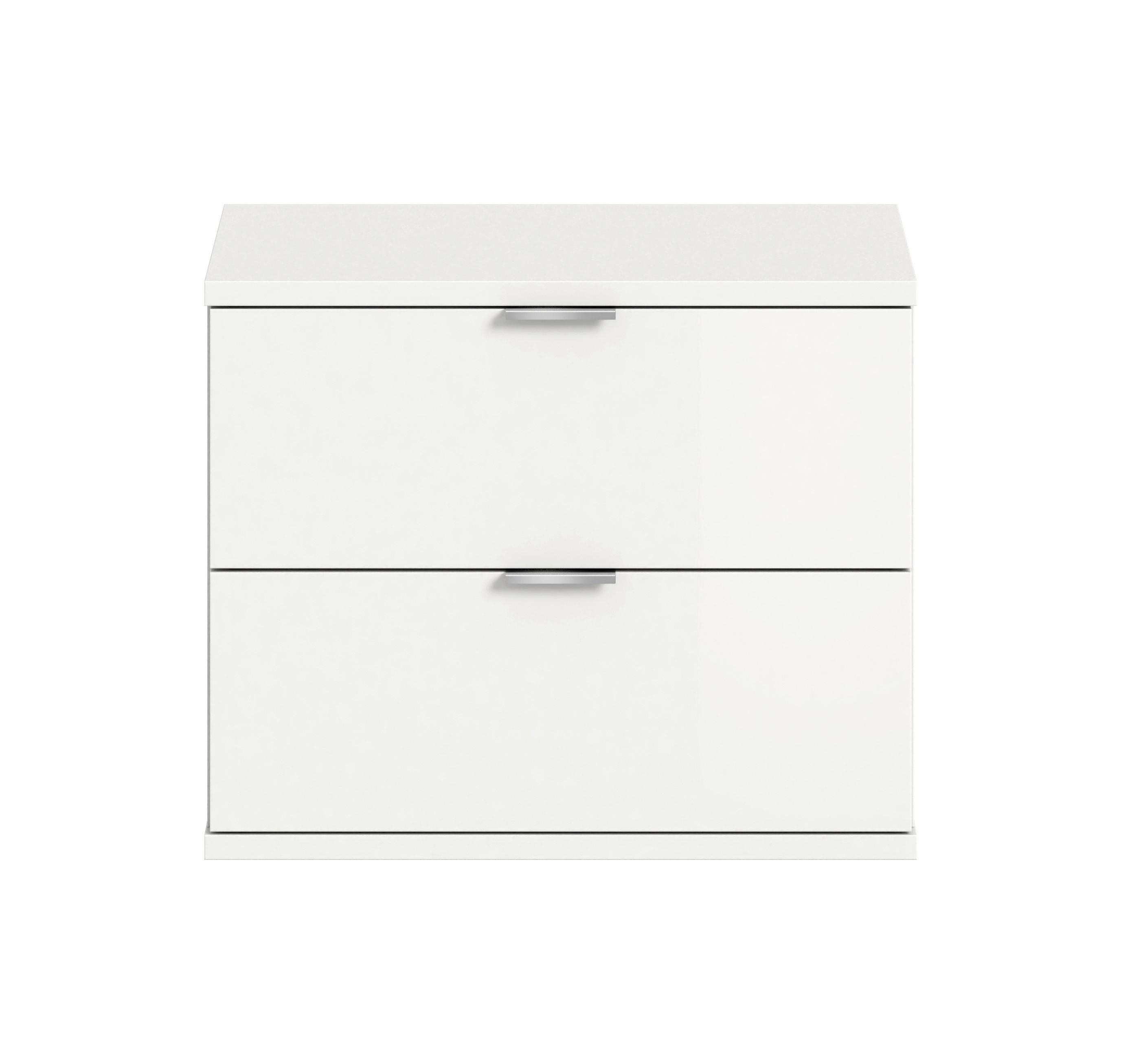 Schuhbank Projekt X Weiß B: 52 Cm - Weiß Hochglanz/Schwarz, Design, Holzwerkstoff/Textil (52/42/32cm) - Livetastic