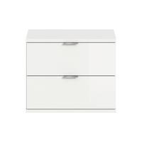 Schuhbank Projekt X Weiß B: 52 Cm - Weiß Hochglanz/Schwarz, Design, Holzwerkstoff/Textil (52/42/32cm) - Livetastic