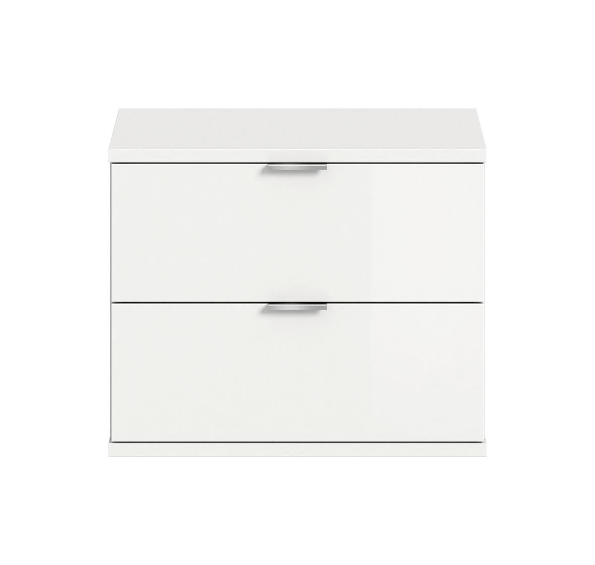 Schuhbank Projekt X Weiß B: 52 Cm - Weiß Hochglanz/Schwarz, Design, Holzwerkstoff/Textil (52/42/32cm) - Livetastic