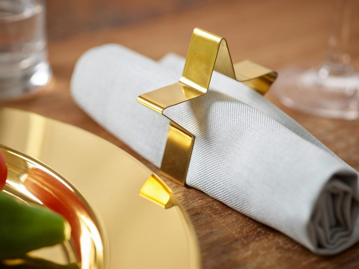 Serviettenring Echtwerk Serviettenring-Set - Goldfarben, Design, Metall (7cm) - Echtwerk